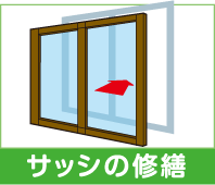 サッシの修繕
